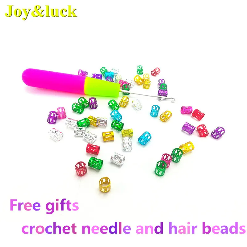 Joy & Luck-Extensions capillaires synthétiques, 20 mèches, afro, crépues, bouclées, pour tressage au crochet, ombre, pour femmes africaines, 2 pièces