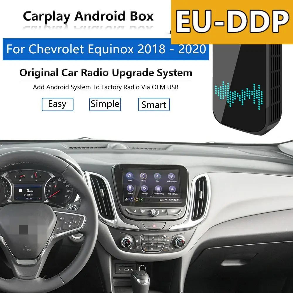 Radio Carplay upgrade Android Auto Audio For Chevrolet Equinox 2018 - 2020 Apple Wireless Box Car Multimedia Player Mirror Link