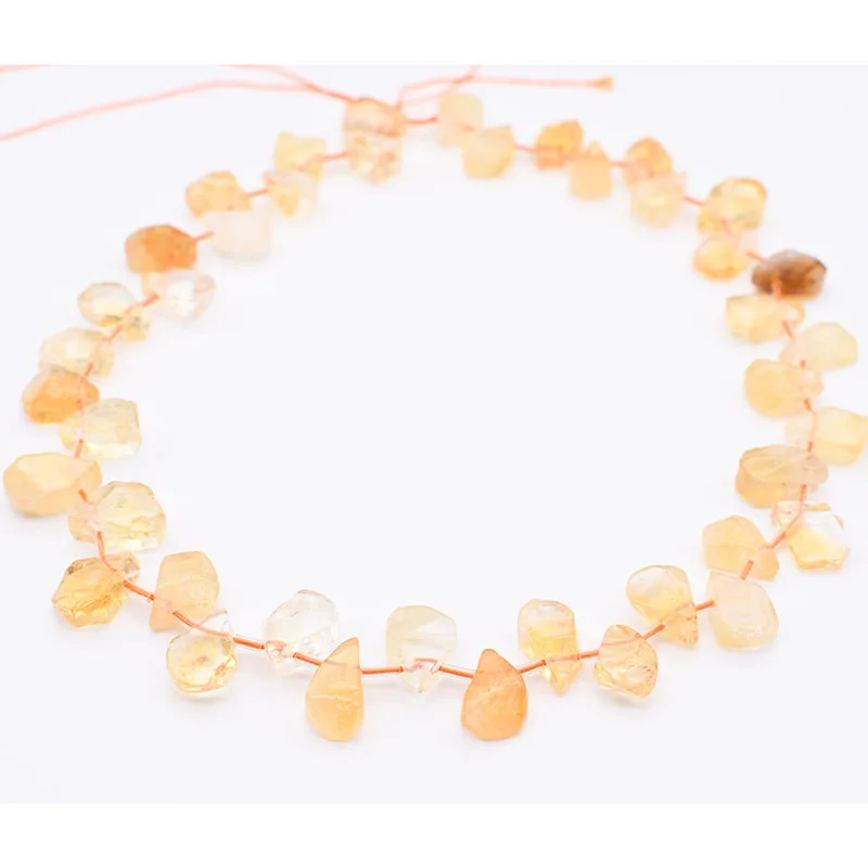 

6-8mm Natural citrine Irregular stone beads For DIY Necklace Bracelet Jewelry Making Loose 15" Free Shipping