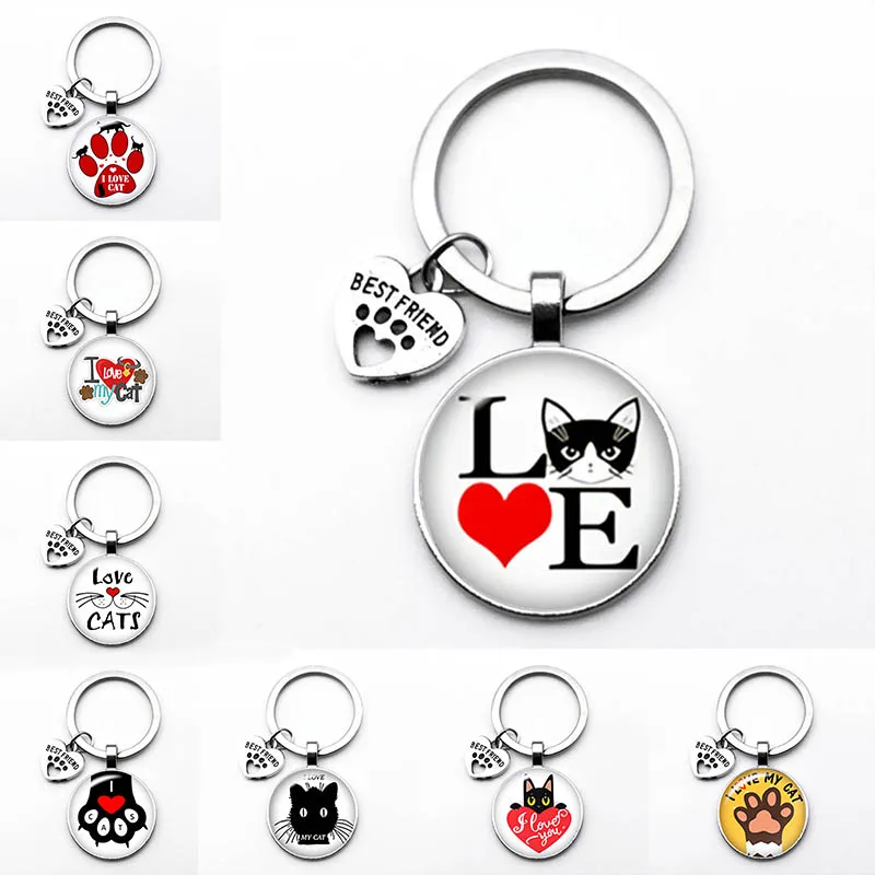 Очаровательный-брелок-для-ключей-с-кошачьей-лапкой-и-отпечатком-лапы-брелок-подвеска-«ЛУЧШИЙ-ДРУГ»-незаменимый-брелок-для-любителей-кошек
