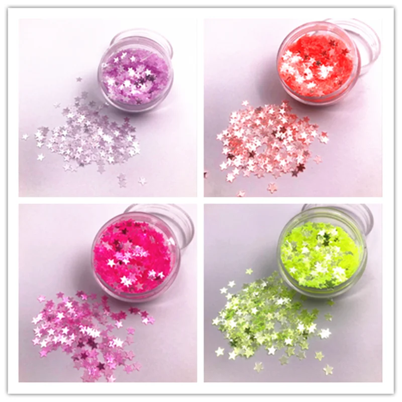 10g/Pack 3mm Transparent Rouge Loose Sequins Flat Star Paillettes DIY Sewing Wedding Craft  Decoration Lentejuelas Accessories