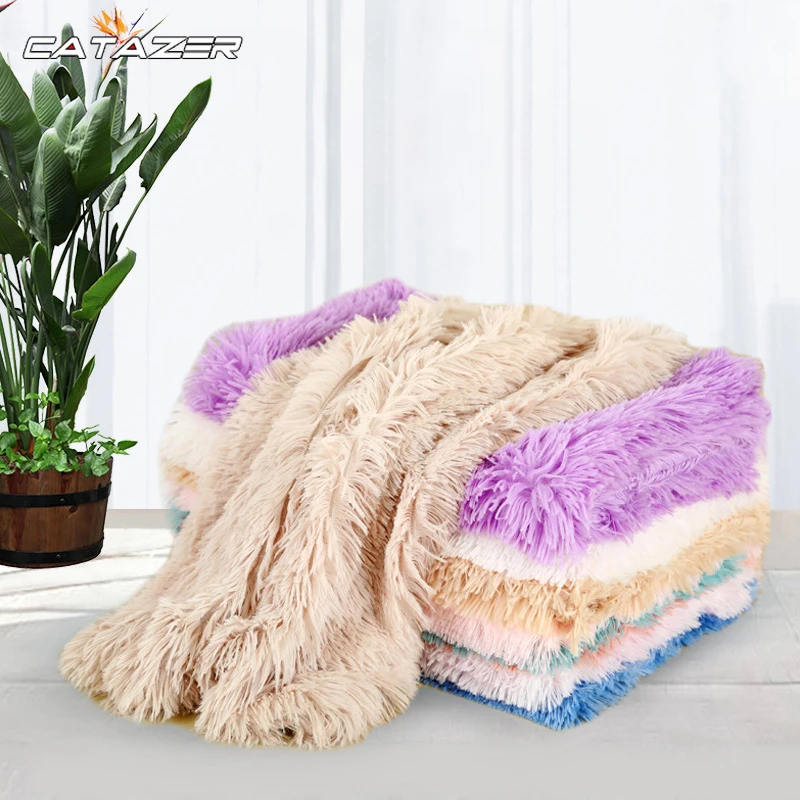 Thickened Flannel Pet Blanket Pad Soft Bed Mat for Puppy Dog Cats Sofa Cushion Home Rug Winter Warm Dogs Sleeping Mats Luces