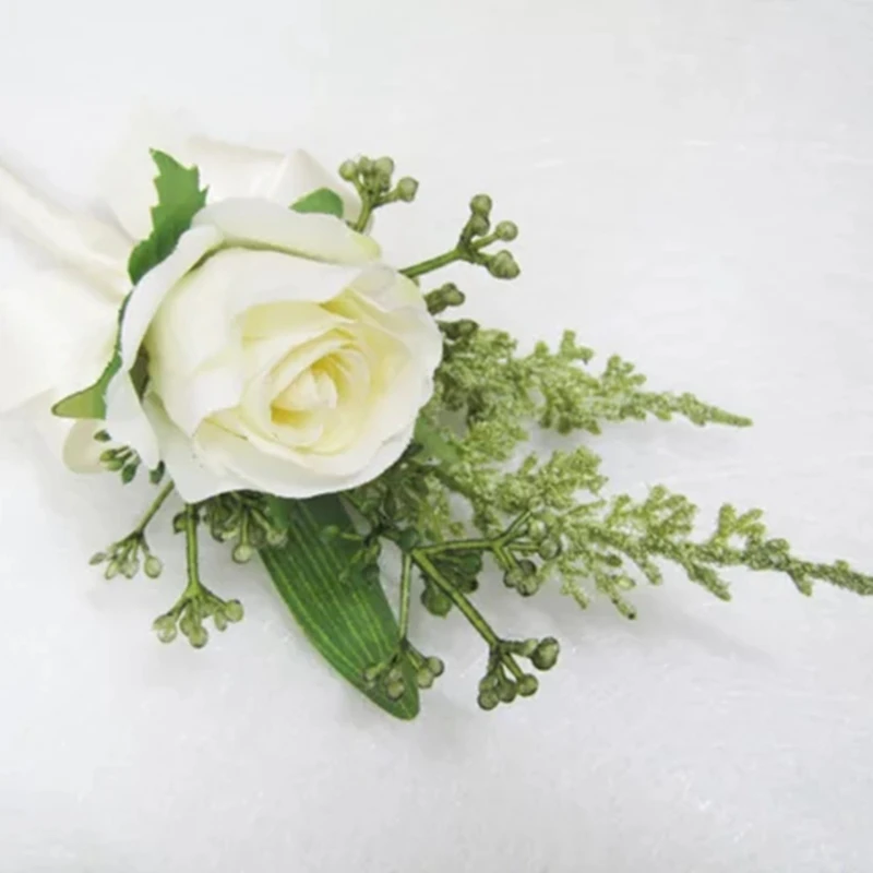 White Rose Corsage, White Rose Boutonnieres, Wedding Boutonniere