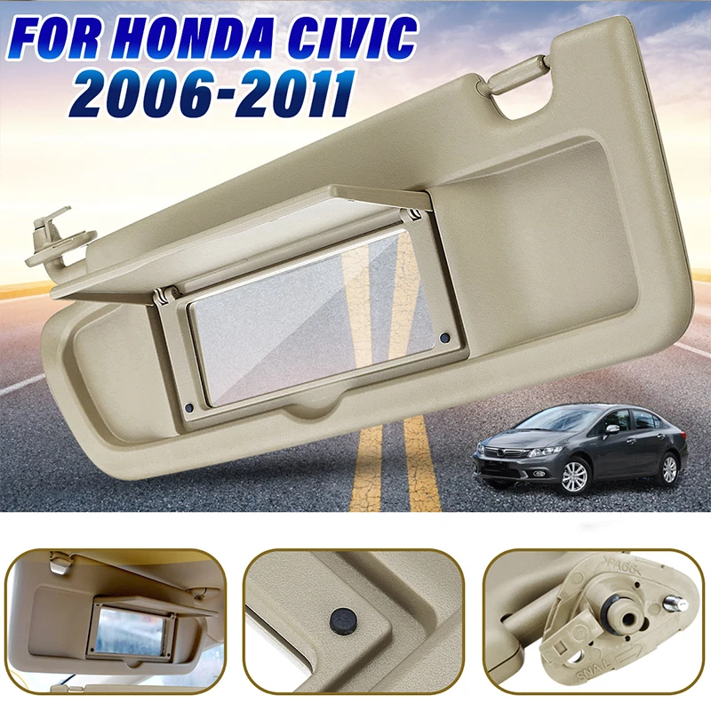 

1PCS For Honda Civic 2006 2007 2008 2009 2010 2011 Car Interior Front Left / Right Sun Visor Panel Sunvisor Makeup Mirror