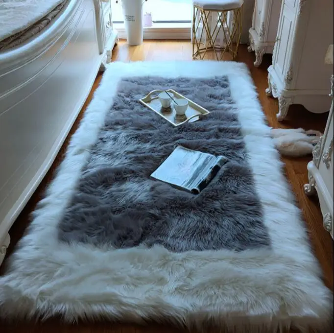 Super Fluffy Thickened Silk Hair Non-slip Carpet Living Room Coffee Table Blanket Bedroom Bedside Mat Yoga Rugs Oval  Plush Rug