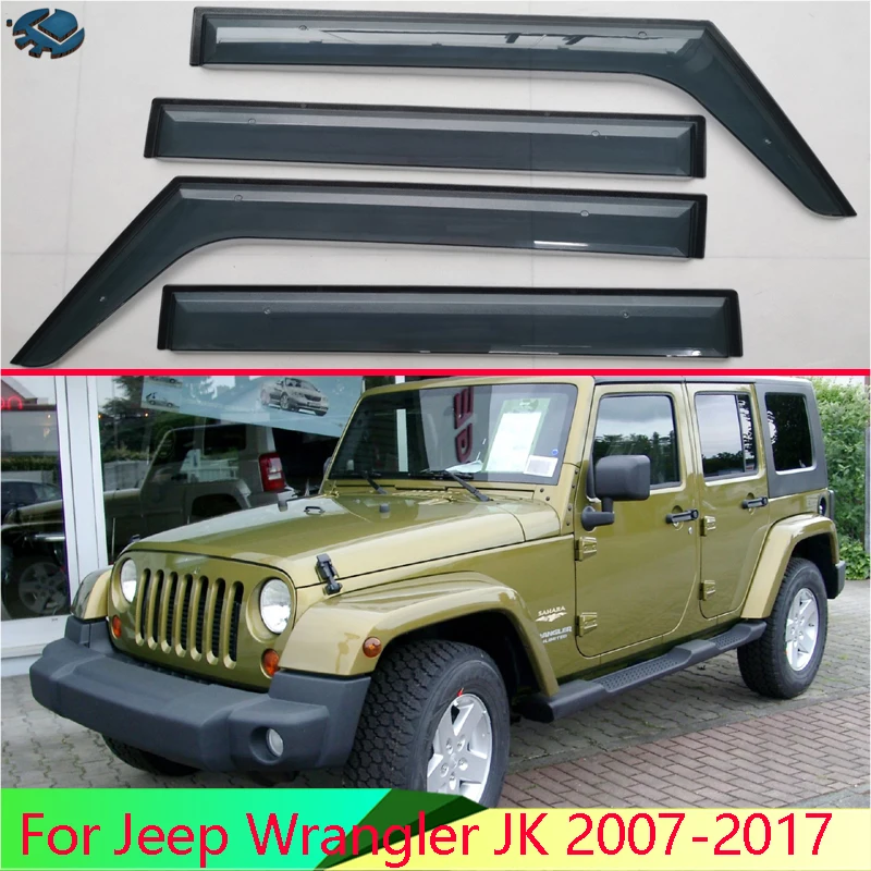 

4 шт., пластиковые защитные стекла для Jeep Wrangler JK 2007-2017