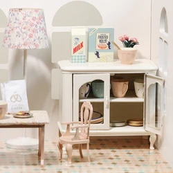Aizulhomey Dollhouse Miniatures 1/6 Furniture Metal Storage Dining Cabinet Table Cupboard OB11 BJD Lol Blyth Dolls Accessories