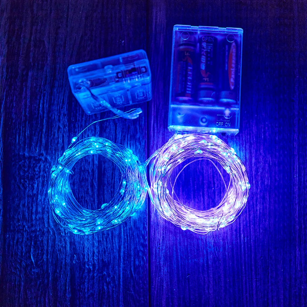 LED Copper Wire Light Battery Box Colorful Lantern Flashing String Light Starry Christmas Gift Box Decoration Lights