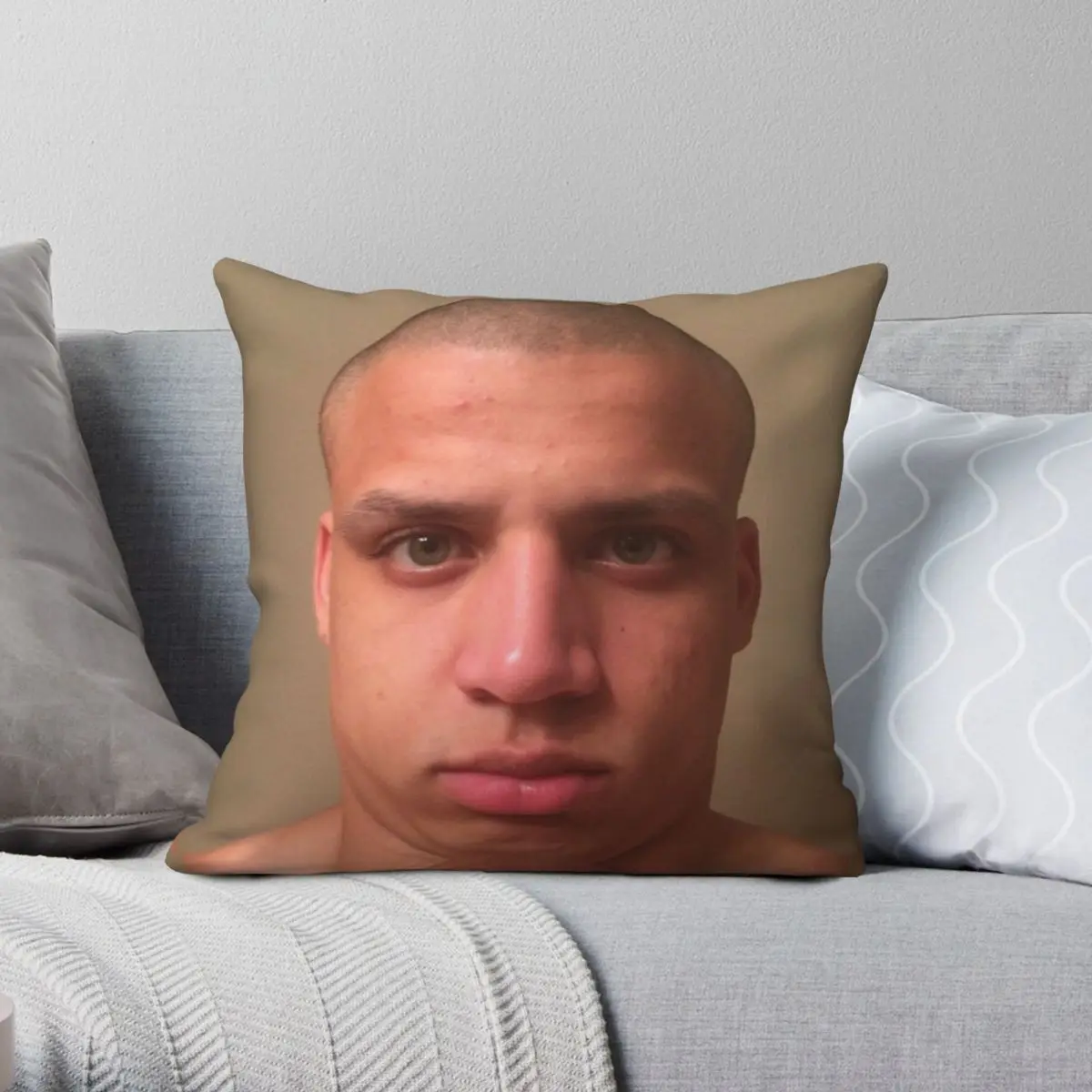 

Tyler1 Head Square Pillowcase Polyester Linen Velvet Creative Zip Decor Home Cushion Case 45x45
