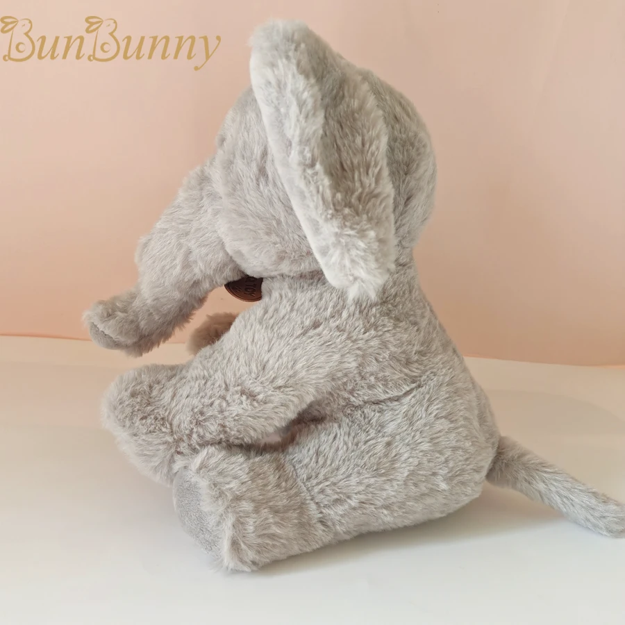 Elefante sentado hecho a mano, muñeco de peluche de juguete, regalo para niños, elefante gris de dibujos animados, Animal de peluche