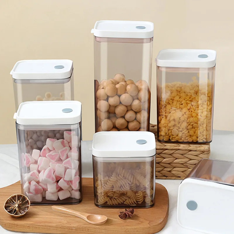 

1500ml Plastic Storage Sealed Jars Food Fresh-keeping Container Kitchen Spices Organizer Nut Cans Saving Space