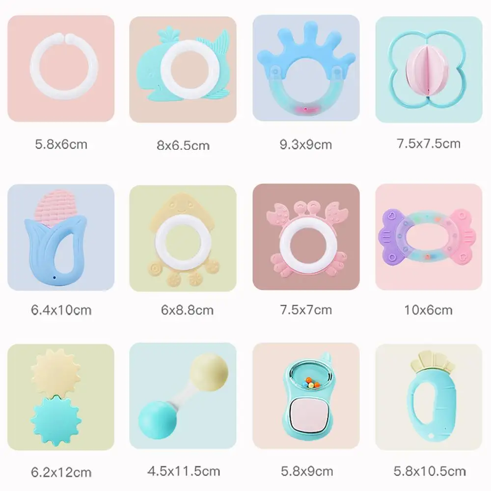 Baby Teether Rattle Toy with Storage Box on Mobile Cot for Child 0-12 Months Kids Educational Bed Bell Newborn Weep Stroller