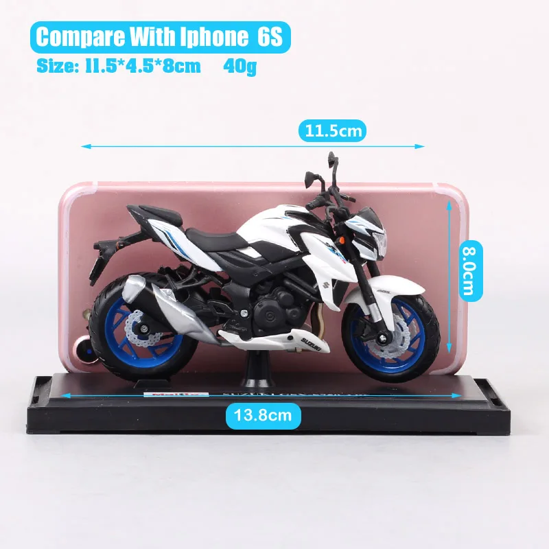 Maisto 1/18 Scale Mini SUZUKI GSX-S750 ABS GSXS750 Bike Model Diecasts & Toy Vehicles Street Motorcycle For Kids Miniature Hobby