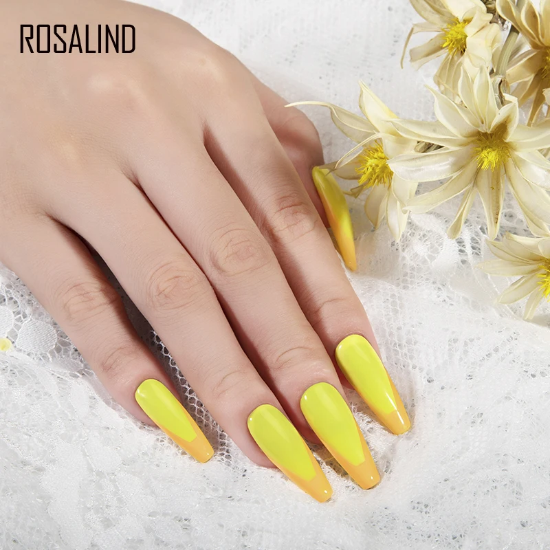 ROSALIND 7ML เจลสีเล็บเล็บ Art กึ่งถาวร Hybrid เคลือบเงา Need Base Top Coat UV LED โคมไฟ