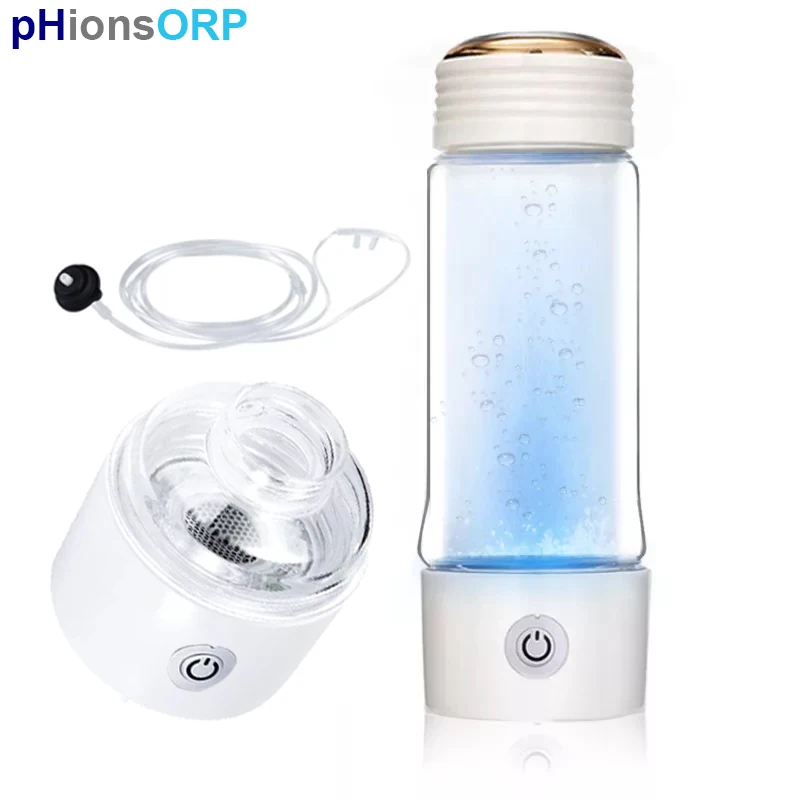 

6th Hydrogen Rich Water Generator Bottle Glass Cupbody 3000ppb DuPont N117 SPE PEM TECH High H2 Maker Water lonizer Breathe Kit