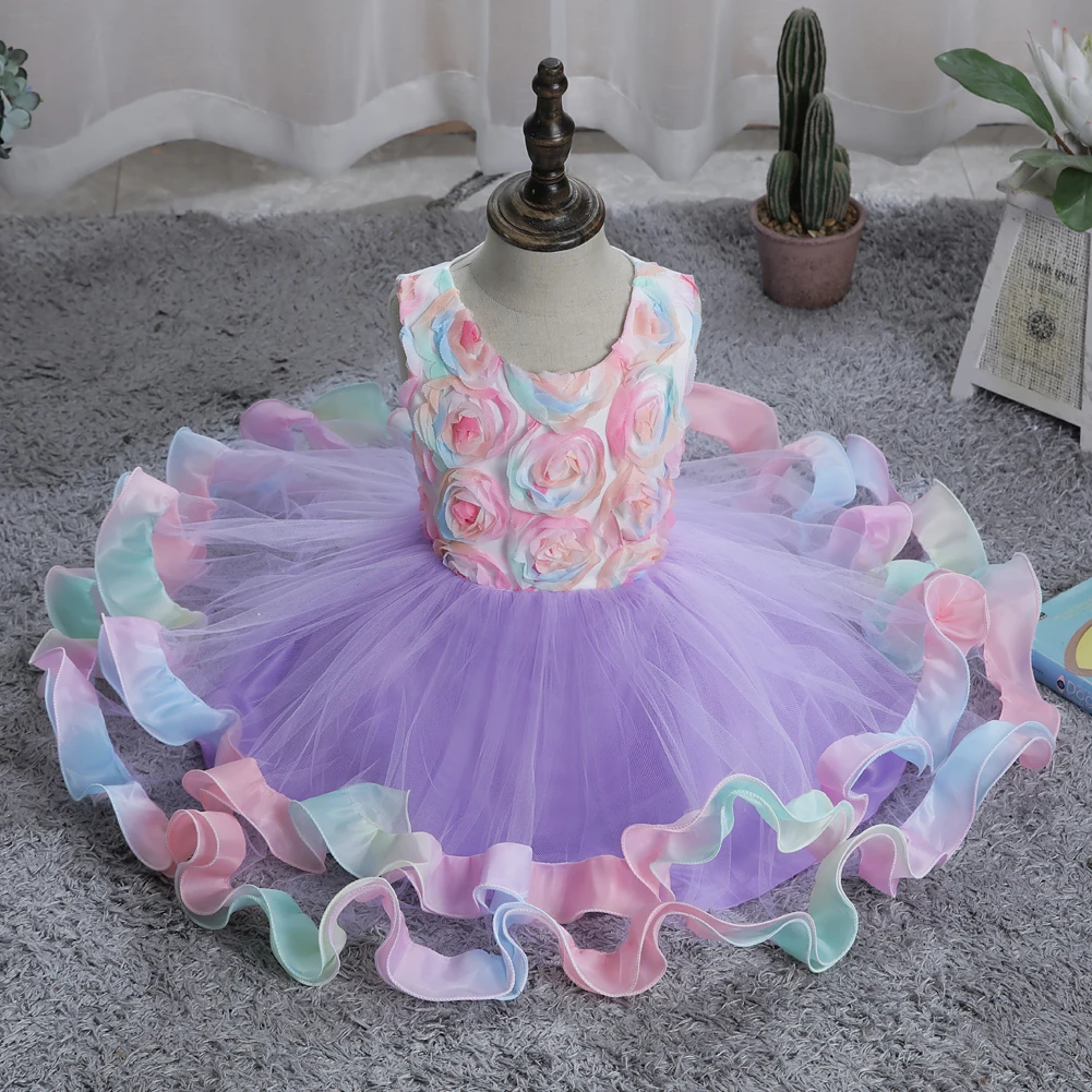 Spring New Girl Wedding Party Flower Evening Dress Princess Child Communion Party First Party Dress image 2