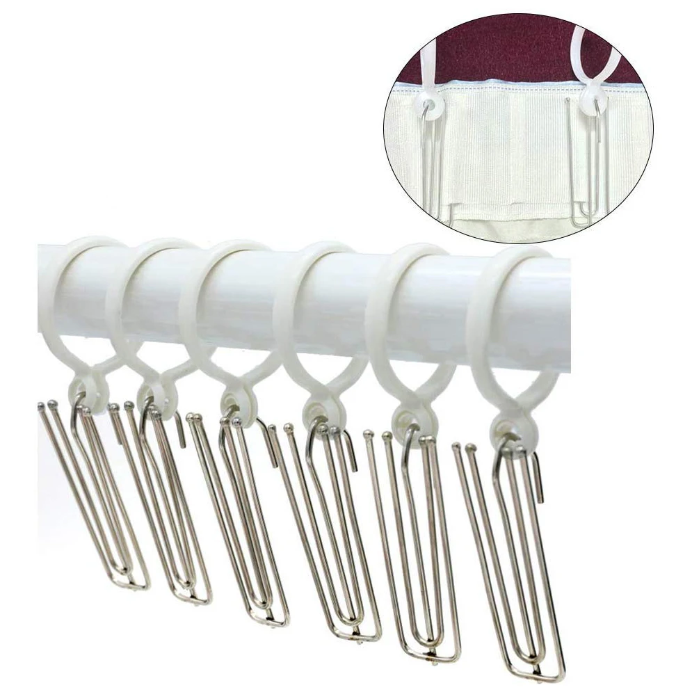 20 pcs Stainless Steel Curtain Pleater Tape Hooks Stainless Curtain Pleat Hook