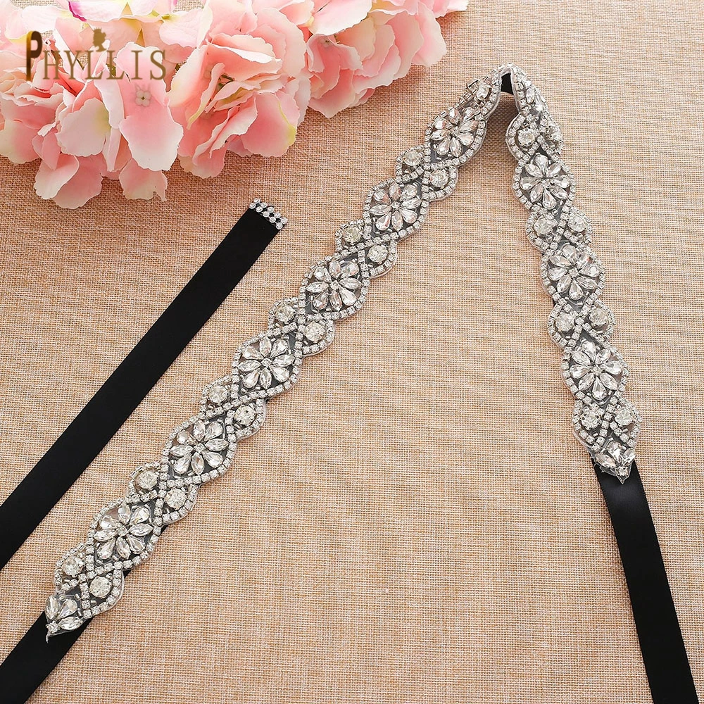 S07 cintos de cintura de prata para as mulheres vestidos de noiva cintos de cristal de casamento cinto formal cintos de desgaste cinto de maternidade lady party belt