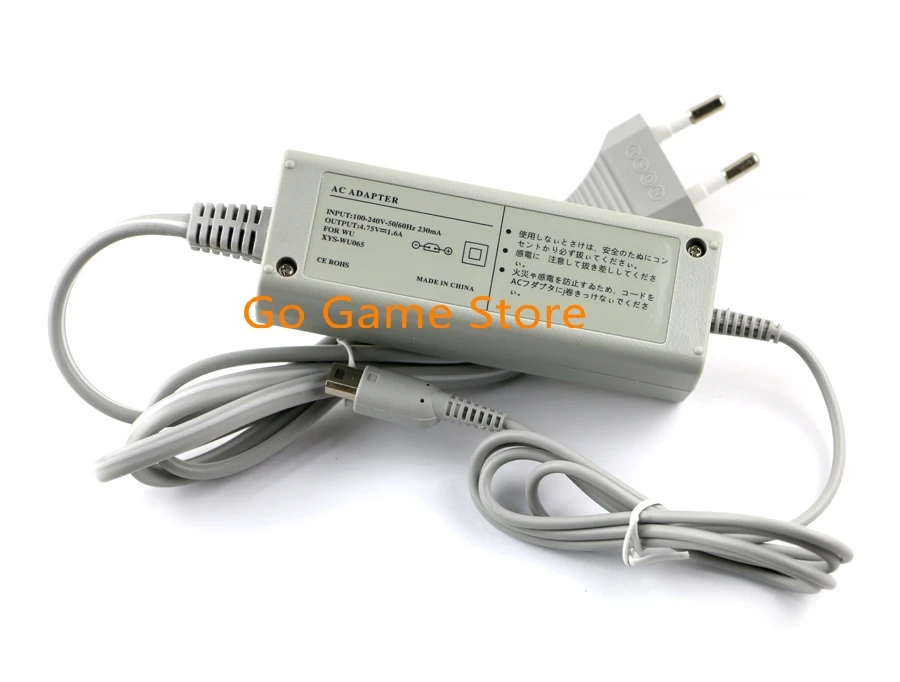1 peça para nintendo wii u gamepad controlador eua plug & ue fonte adaptador ac cabo carregador