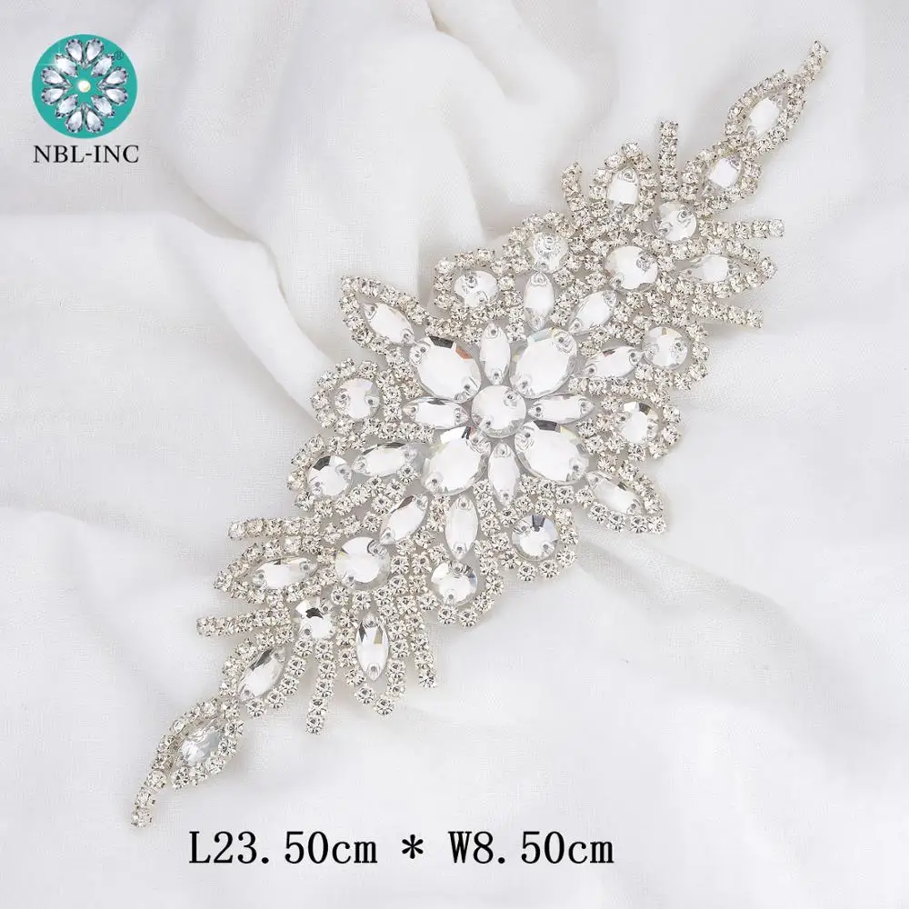 Cinturón de novia con diamantes de imitación, accesorio para vestido de novia, aplique de banda WDD0472, 1 unidad