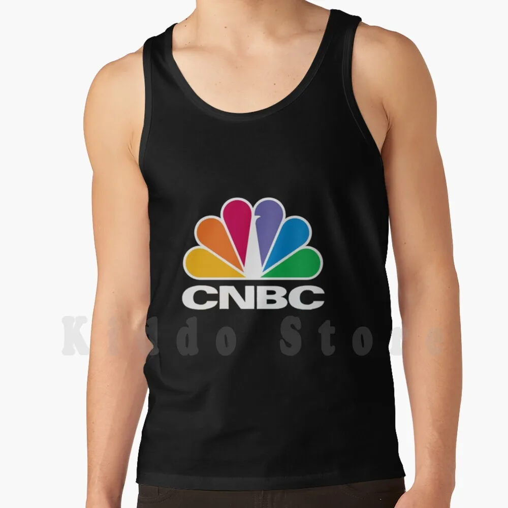 Cnbc Logo-White Tank Tops Vest Sleeveless Cnbc Nbc Logo Tv 30 Community Parks And Rec Parks And Recreation Cool Peacock