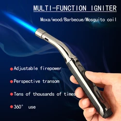 Windproof Inflatable Lighter, Blue Flame, Outdoor Barbecue Torch, Moxibustion Cigar Lighter, BBQ Kitchen Lighters