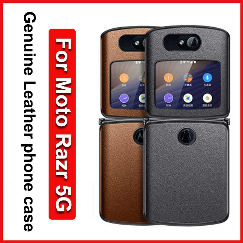 

For Moto Razr 2020 Case For Moto Razr cover Luxury Genuine Leather flip Back Cover For Moto Razr 5G case MotoRazr back shell