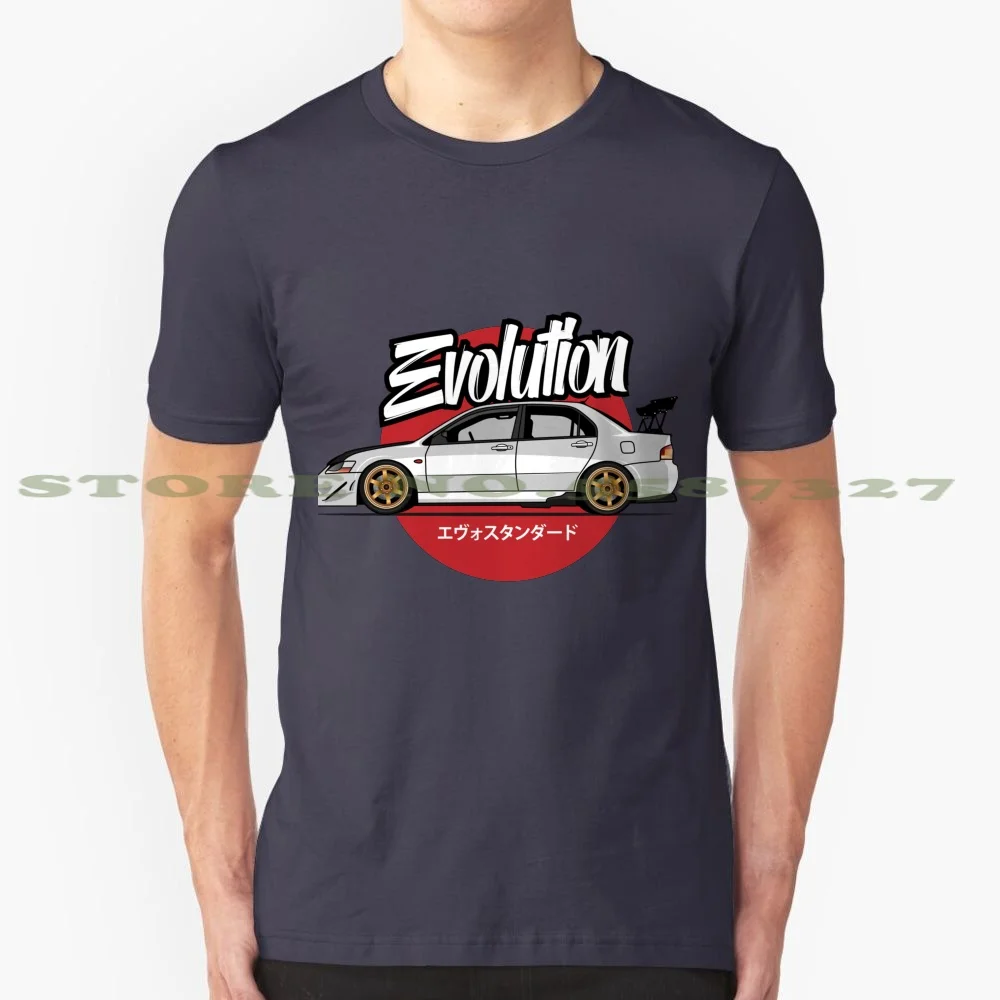 Automotive Evo 100% Cotton T-Shirt Evolution Jdm Stance Wheels Hakosuka Liberty Walk Lancer Car Streetwear Booster