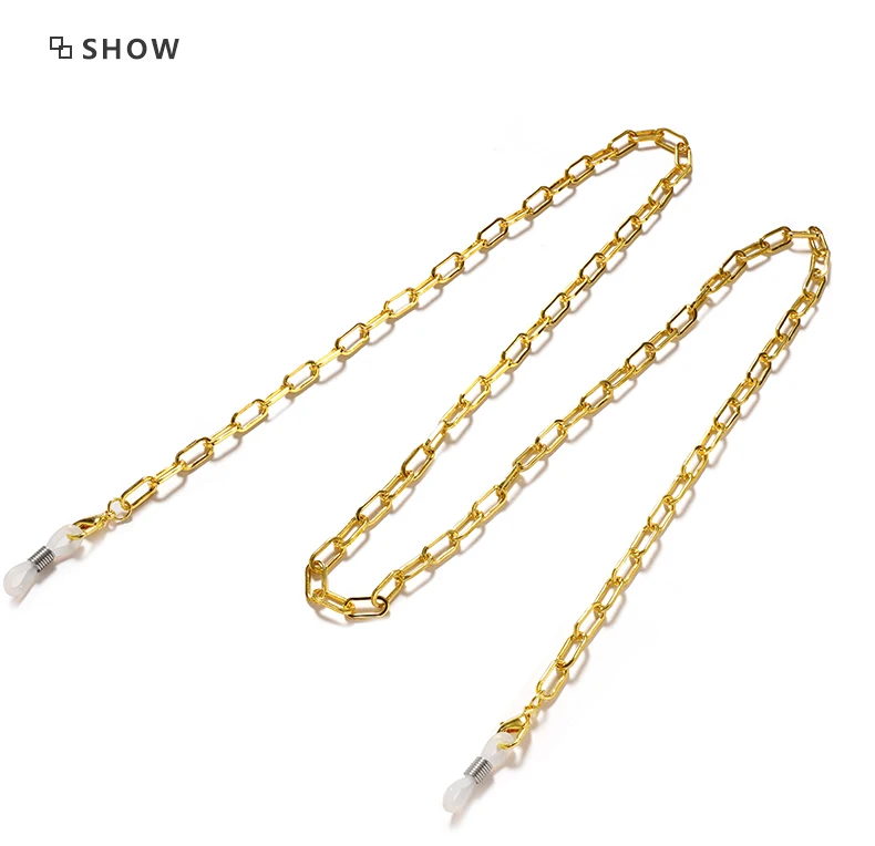 2022 neue trend ige Sonnenbrille Gold Glieder ketten Gothic für Frauen Männer Maske Brille Perlenkette Brille Brillen Lanyard Großhandel – Detail 6