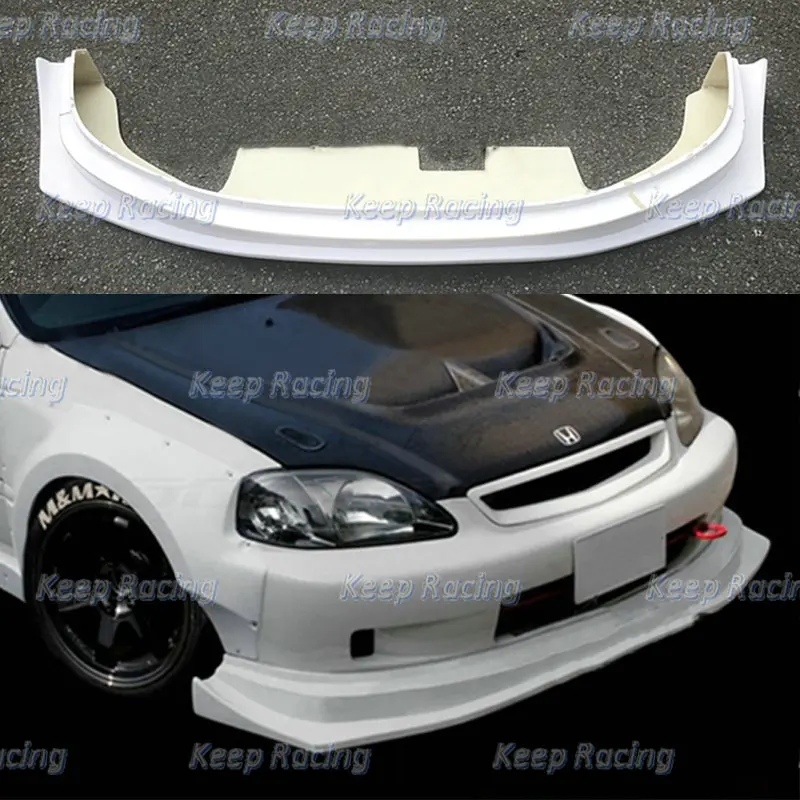 MM Style Fiberglass Bodykit For Honda Civic EK9 FRP Bumper Splitter Lip Glass Fiber Front Fender Rear Arch Flare EK Side Skirt