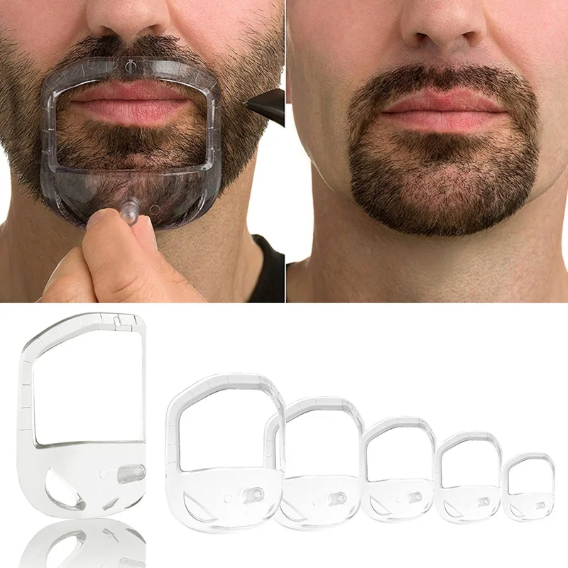 5 pçs/set homens barba estilo ferramenta de barba barça modelo de barbear barba barba cuidados com o rosto modelagem aliciamento presente para o