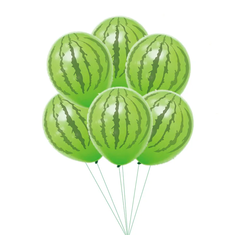 Globos de látex de sandía de 12 pulgadas, decoración de fiesta Hawaiana de verano, Decoración de cumpleaños, suministros para fiesta de Navidad, 10 Uds.