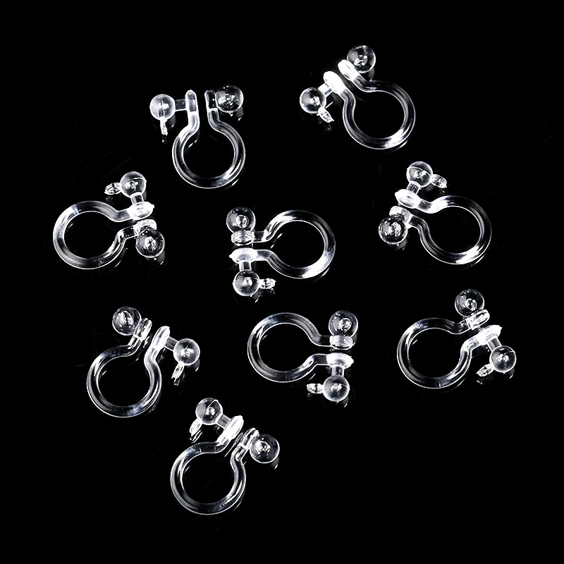 20 teile/los Transparent Ohr Clip Basis Für Schmuck Machen Ohr Stecker Harze Kunststoff Ohrringe Basis Einstellung DIY Schmuck Zubehör – Detail 6