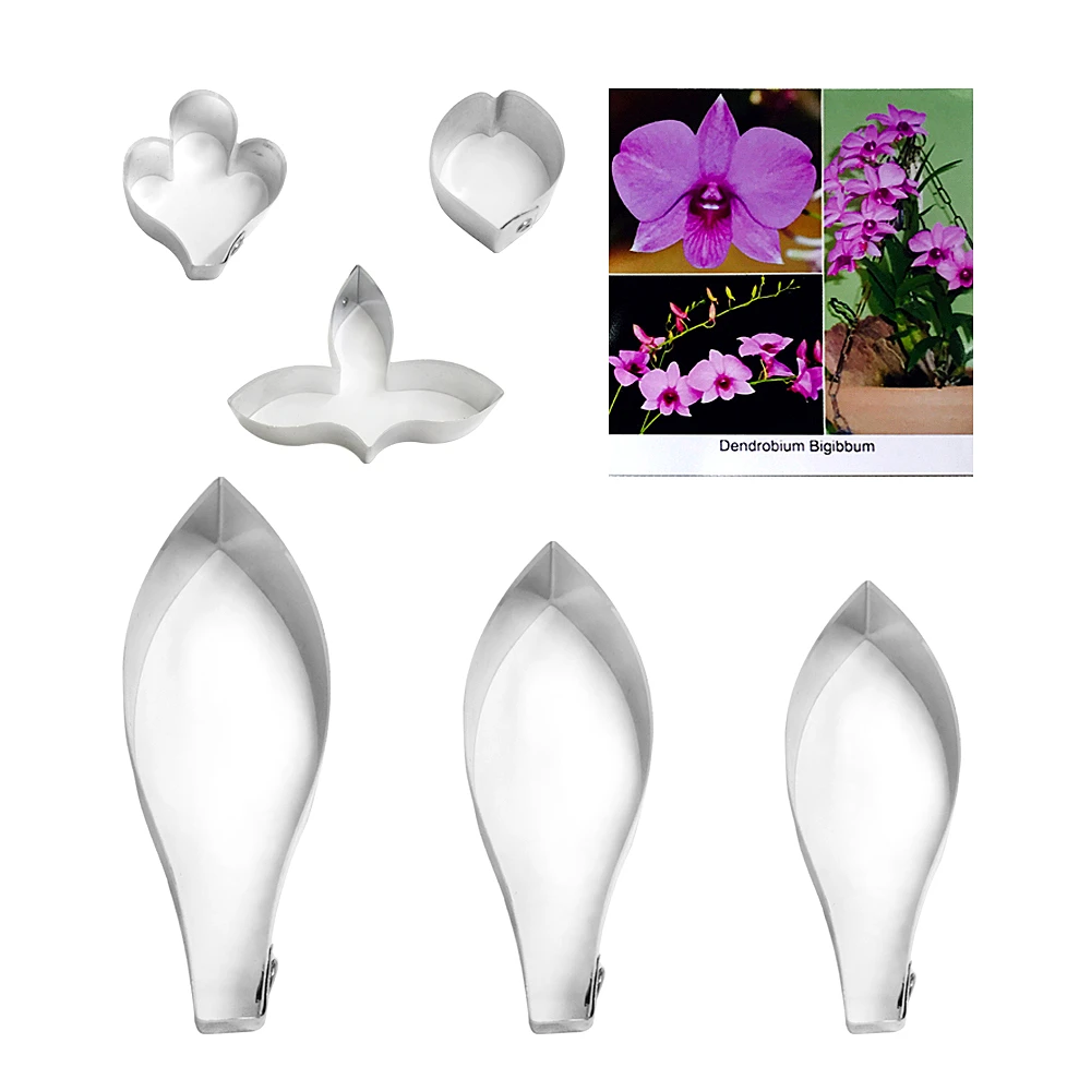 Dendrobium Bigibbum fondant sugar flower cutters baking cake decorations Polymer Clay Cold Porcelain gumpaste tools