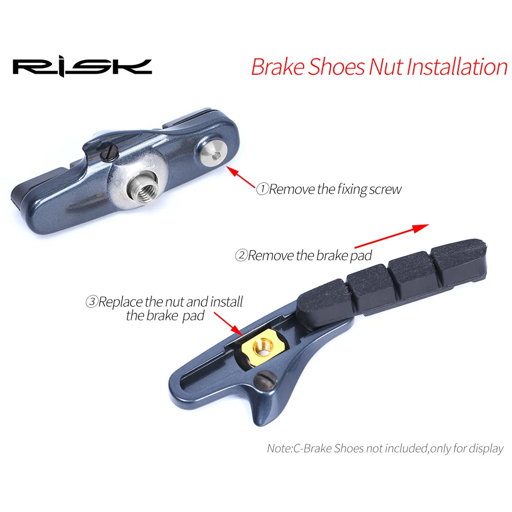 RISK 16pcs/Set Road bike Caliper C Brake For R8000 Brake Set Road Bicycles Brake Caliper UT/DA  Front & Rear Bolt Screw Kit