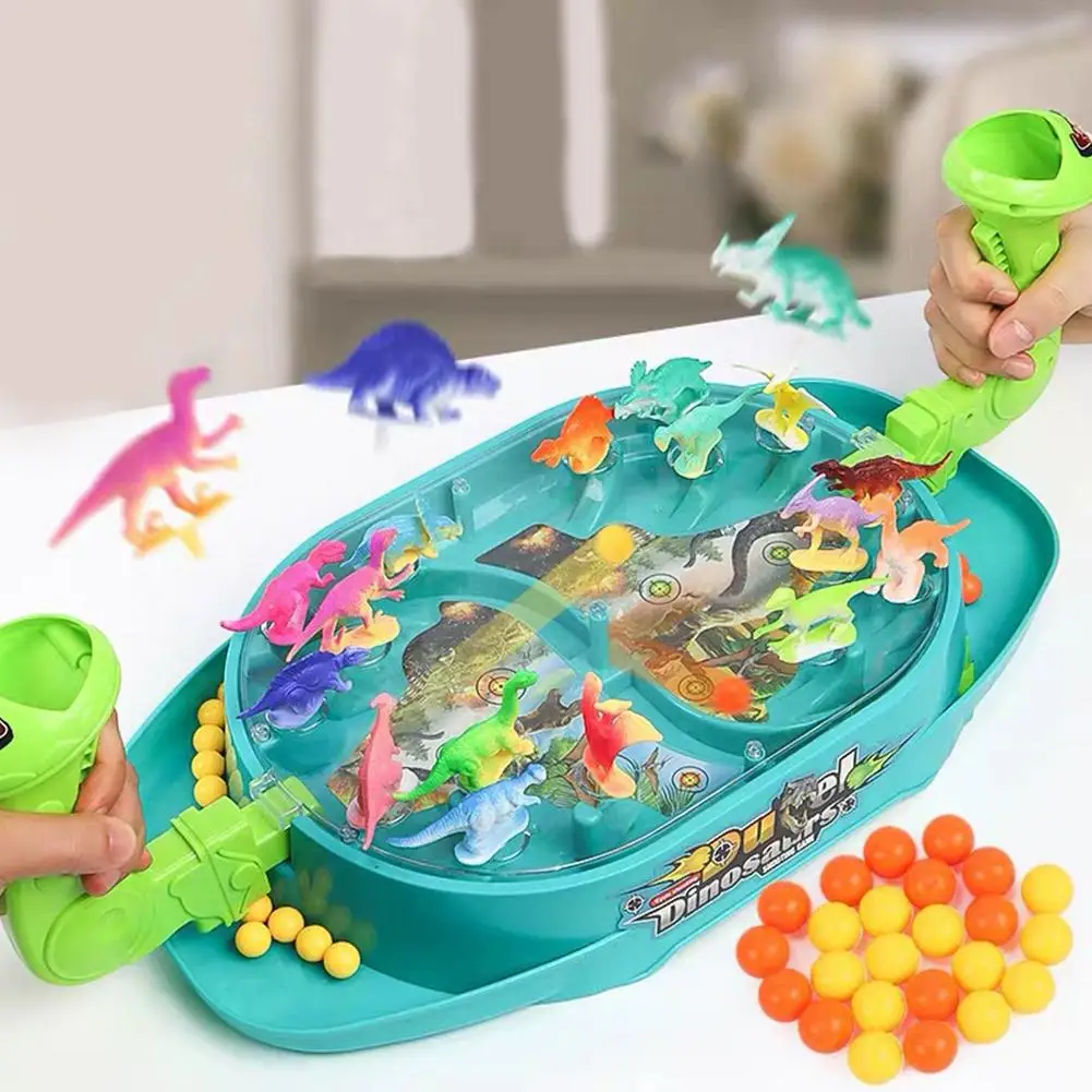 Children Desktop Game Dinosaur Model Battle Shooting Bead Parent Child Family Party Interactive Educational Toy For Boy Girl