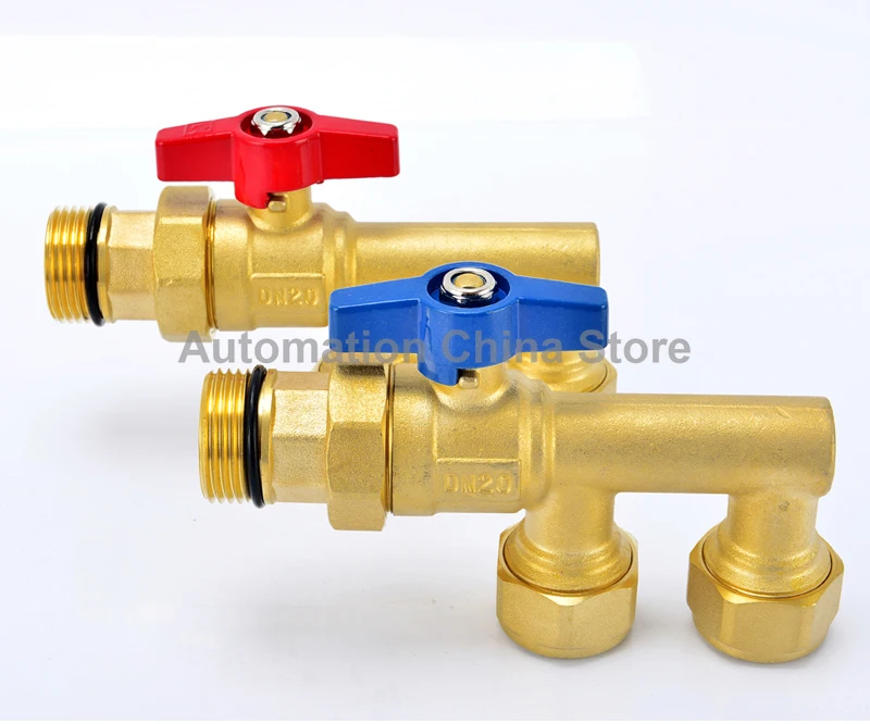 Three-way Brass Ball Valve F Typle Double-headed Water Separator 1620 2025 G1