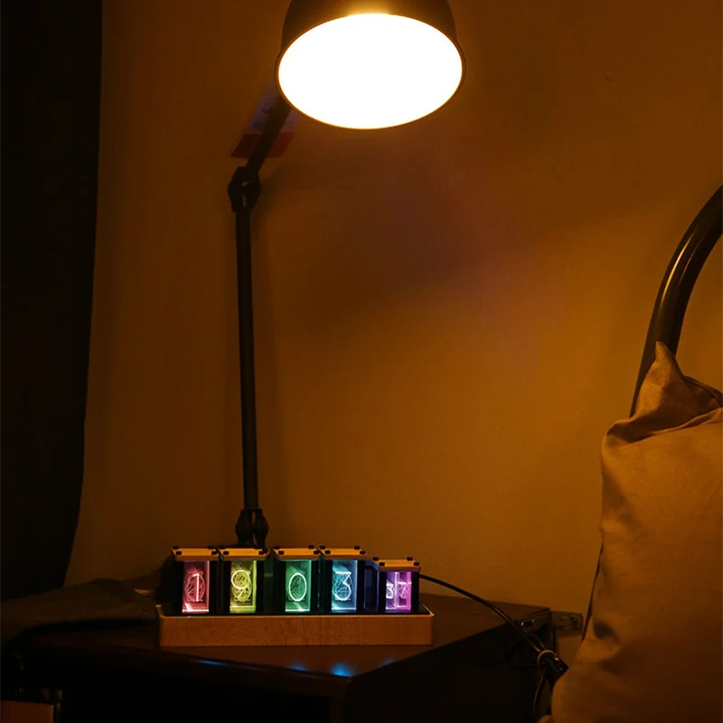 Imagem -03 - Tubo Luminoso Relógio Vintage Tubo com Brilho Retrô Rgb Ornamentos Faça Você Mesmo Mostrador Digital Criativo para Presente de Menina