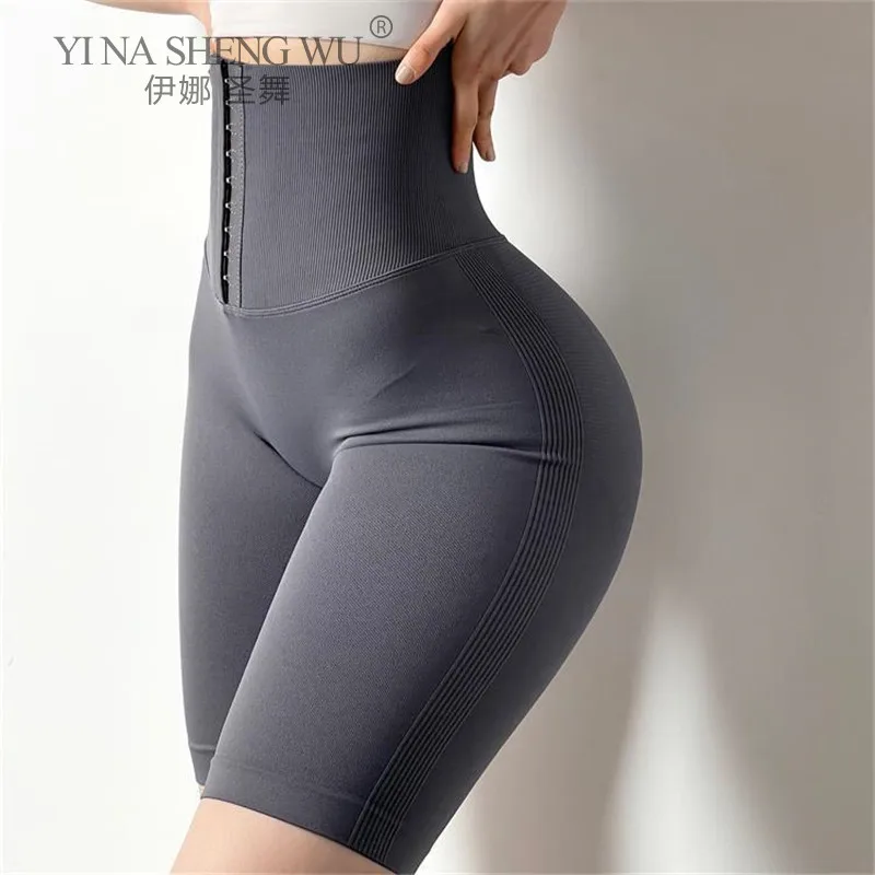 Fitness Women Corset Hip Lift Postpartum High Waist Tights Yoga Shorts Waisted Workout Leggings Women Gym Running Training Tight