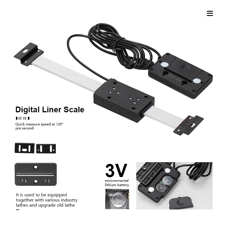 CMCP Digital Linear Scale Magnetic Remote Digital Readout Digital Linear 0-150mm/0-200mm/0-300mm 0.01mm Scale External Display