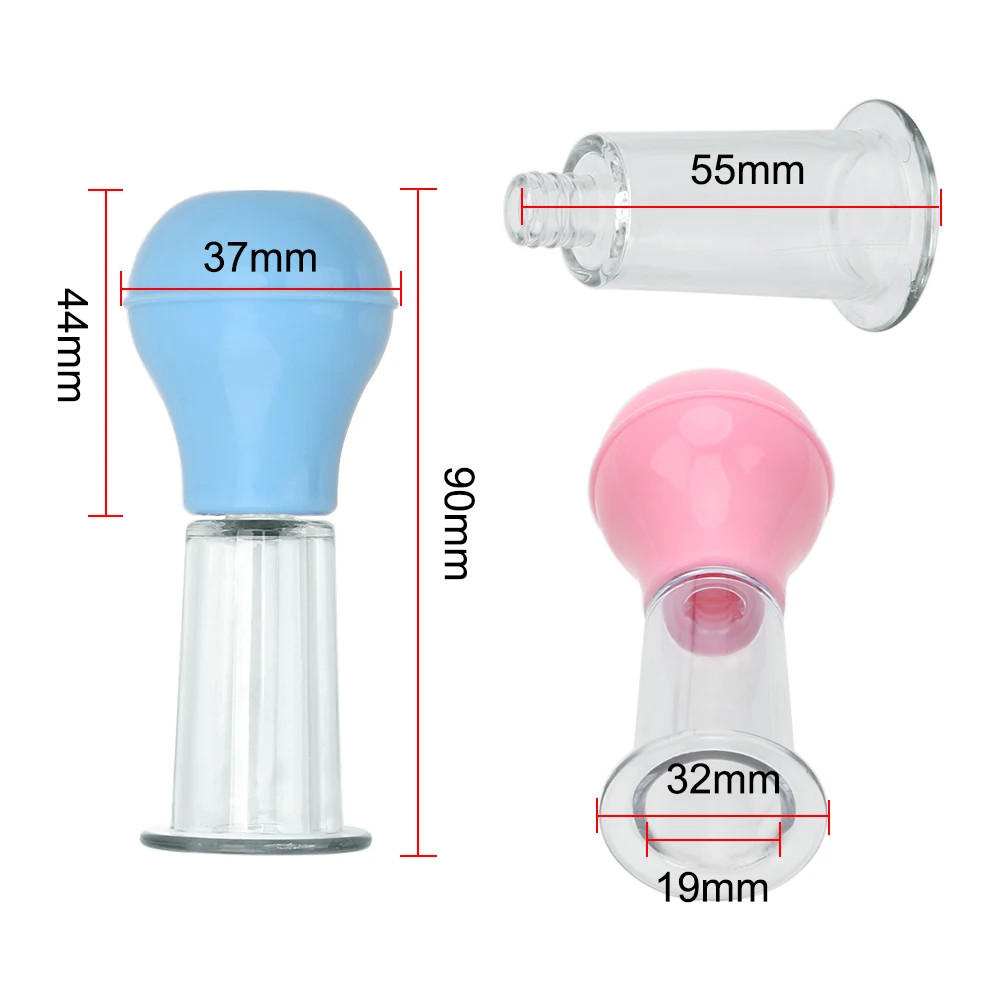 الثدي تكبير مضخة تفريغ مصاصة 1 زوج تدليك الثدي لعبة الجنس للزوجين الحلمات مصاصة