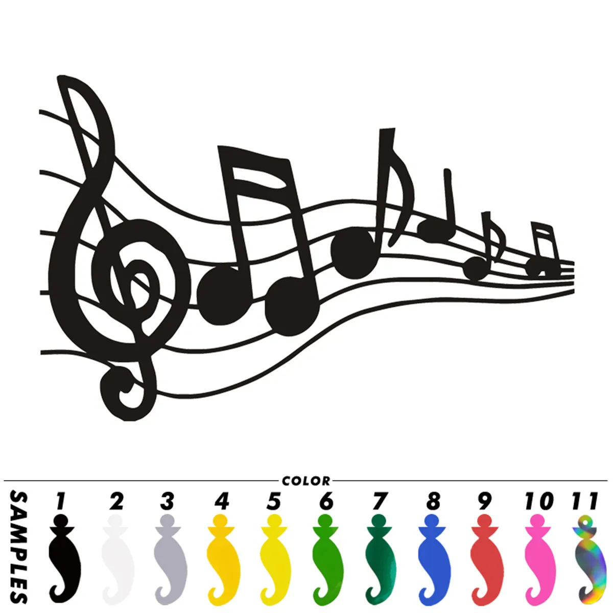 Creative Car Sticker Musical Notes Decal Car Window Piano Guitar Wall Laptop Vinyl Sticker Decor Gift,17CM*11CM