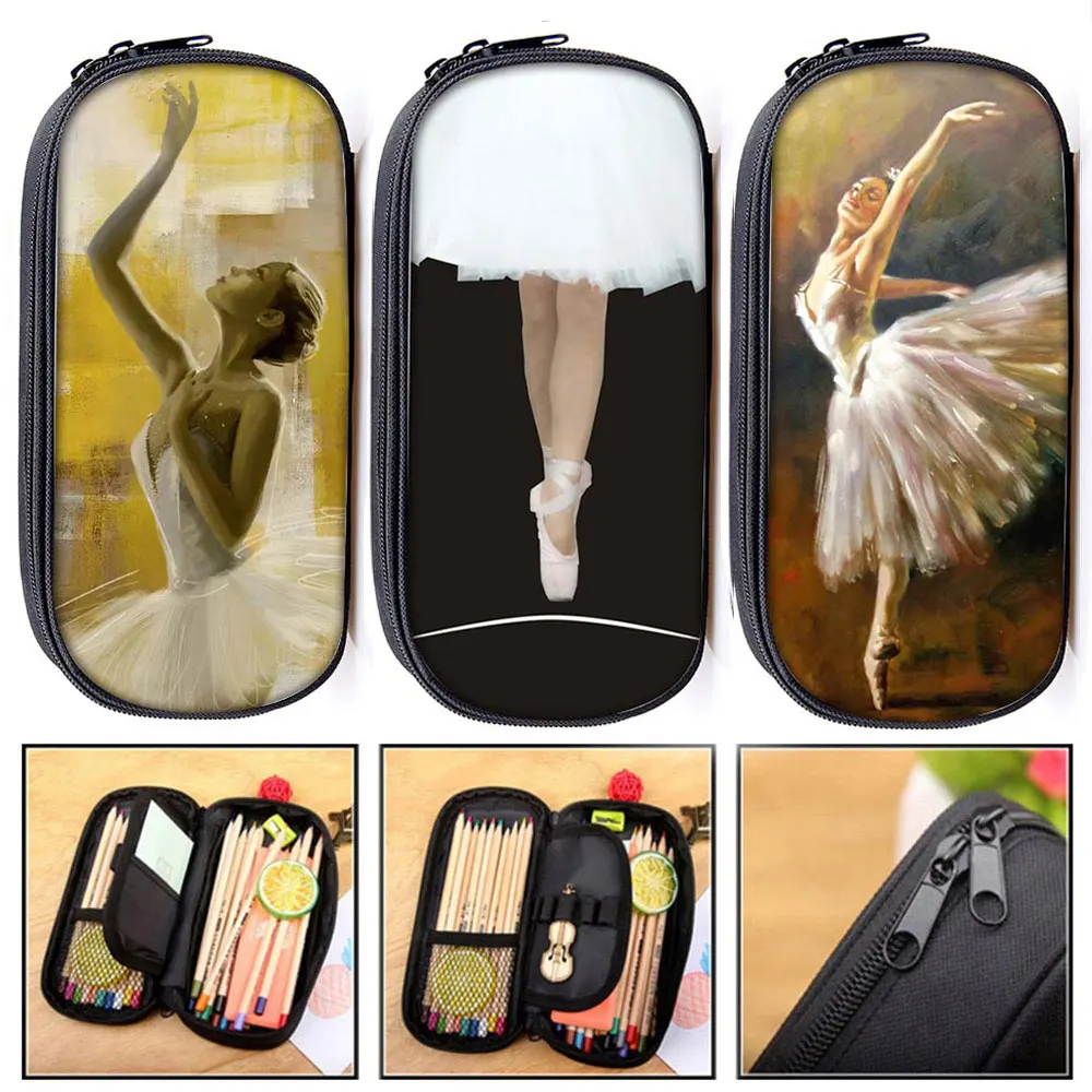 Elegant  Ballet Dancing Girls make up bags Pencil Holder Newly Children School Case Make Up Stationery Kids Gift