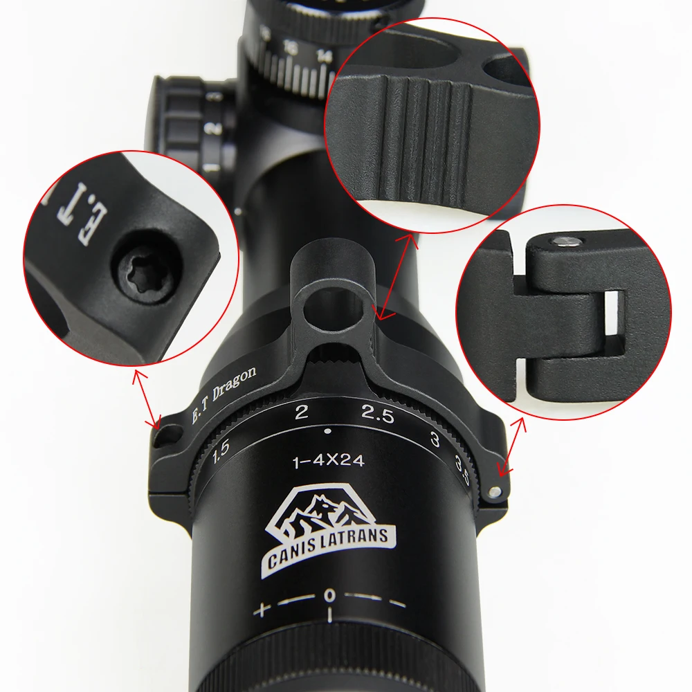 E.T 드래곤 블랙 ThrowLever 힌지 디자인 42mm 46mm 48mm 내부 소총 범위 조정 액세서리에 적합 HK33-0132