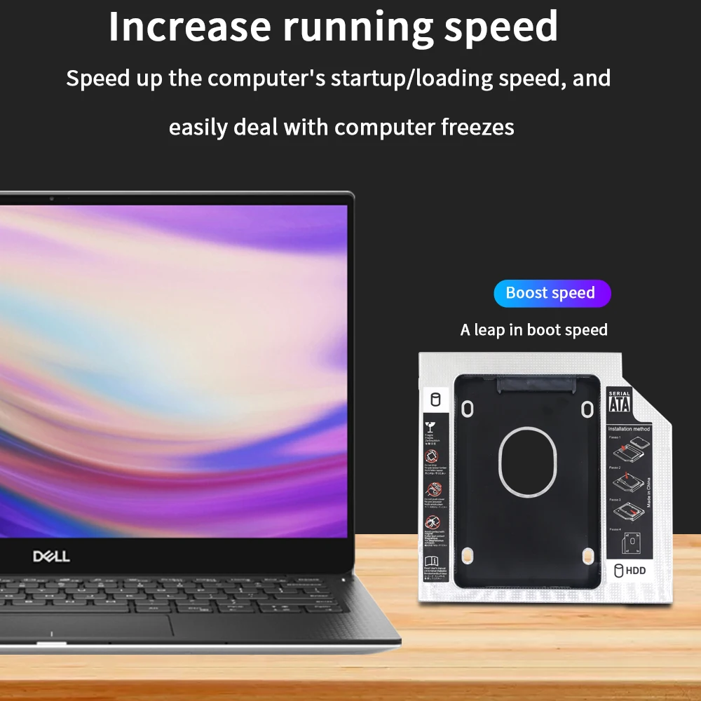 TISHRIC alluminio 2 ° HDD Caddy 9.5mm 12.7mm SATA 3.0 Optibay scatola per unità disco rigido custodia per adattatore DVD 2.5 SSD per Laptop