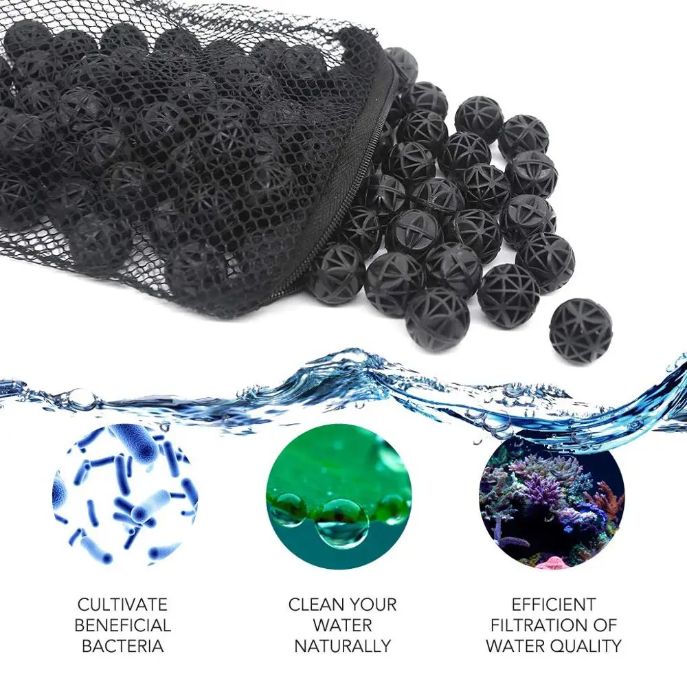 Aquarium Filter, Bio Balls Filter Media, 100PCS Bio Balls Perfect for Aquarium and Pond Filter Media