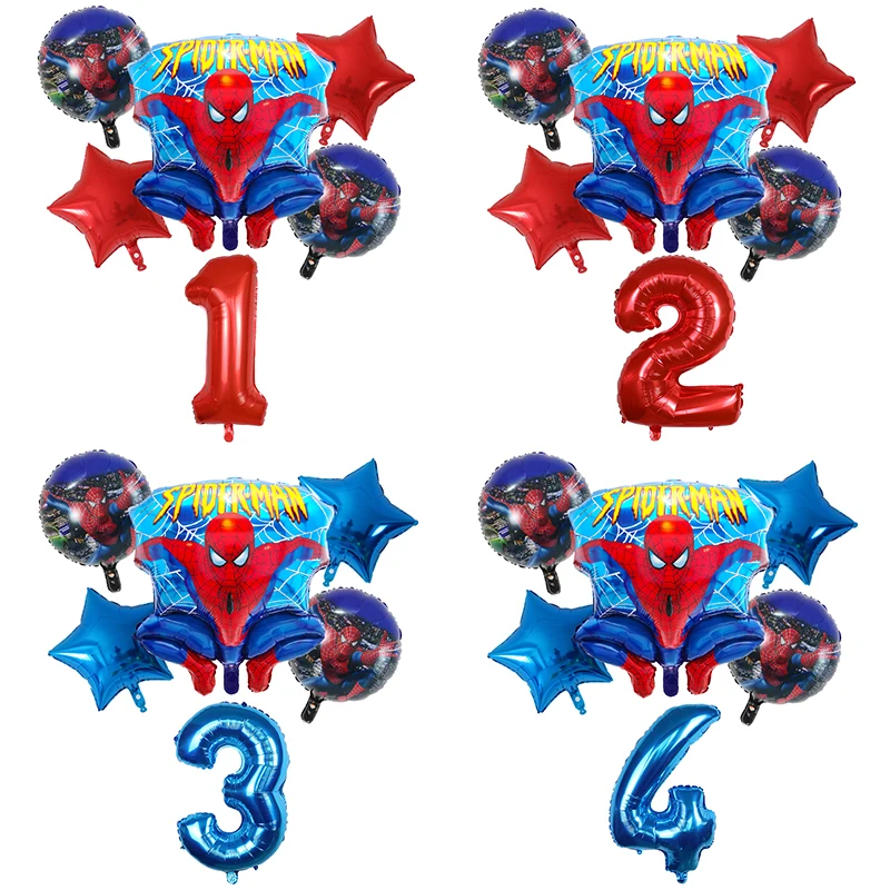 Spider Superhero man Foil Balloons Air Globos Avengers kids 1 2 3 4 5 years old Birthday Party Decoration Baby Shower Kids Toy