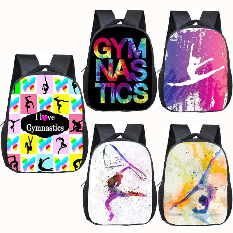 Gimnastyka Art Print plecak dziecięce torby szkolne dla dziewczynek Bookbag dziecięcy plecak do przedszkola torba Kawaii torby dla maluchów prezent