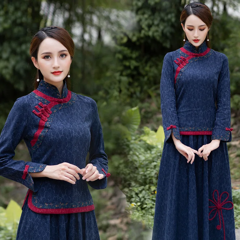 Linen Chinese Traditional Top Qipao Shirt for Woman Cheongsam Style Shirts Chinese Blouse for Ladies High Quality robe chinoise