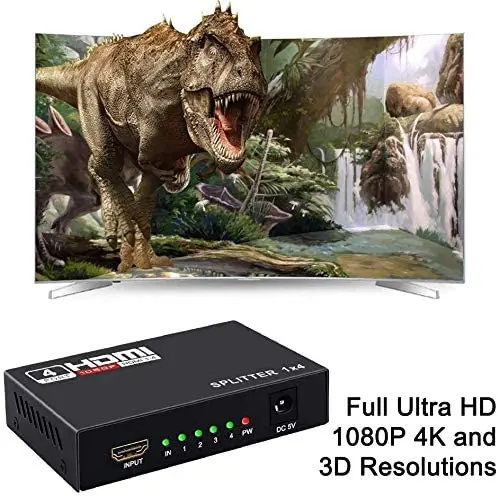 1x4 порта HDMI 1,4 разделитель 1 в 4 выхода с питанием 4K/2K Full HD 1080p и поддержкой 3D